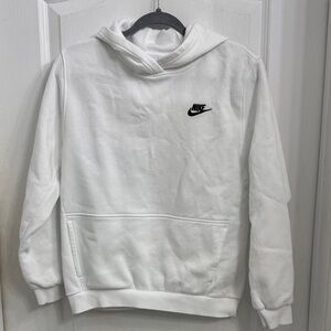 Nike Kids White Hoodie with Black Logo